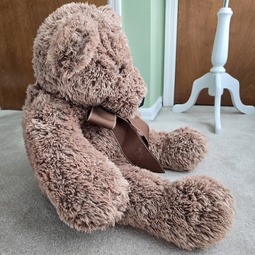 LARGE 28” Brown Teddy Bear FAO Schwarz Plush - Picture 5 of 10